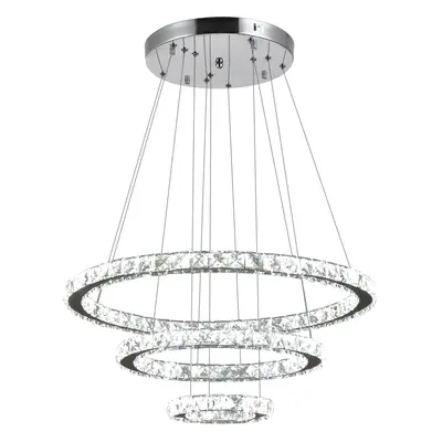 HOMCOM Candelabru LED Elegant cu Inele Reglabile, Iluminat Modern Living, Plafonieră Decorativă 