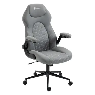 Scaun de birou ergonomic Vinsetto, înălțime reglabilă, 65.5x69.5x112-122 cm, Gri deschis | Aosom