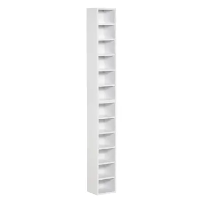 HOMCOM Bibliotecă Raft pentru CD, Set din Piese cu Rafturi din Lemn, 21x19,2x88,3 cm, Alb | Aoso