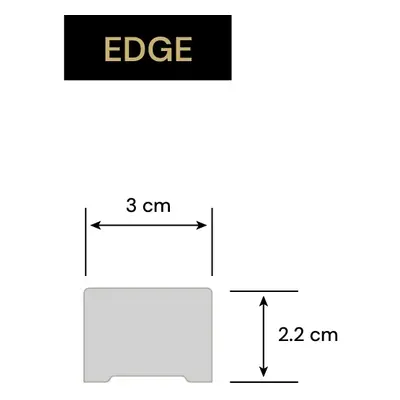 Profil de capat panou riflaj decorativ din polimer rigid Edge - 3x2.2x290 cm