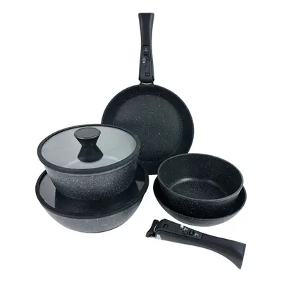 Set oale si tigaie antiderapante, 9 piese, cu maner detasabil