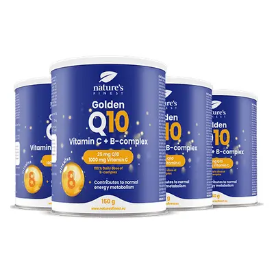 Golden Q10 2+2 | Formula Revoluționară Anti-îmbătrânire | Coenzima Q10 | Vitamina C | Complex de