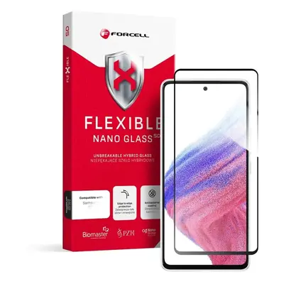 Folie de sticlă securizată hibrid Forcell Flexible 5D Full Glue, Samsung Galaxy A53 5G, neagră