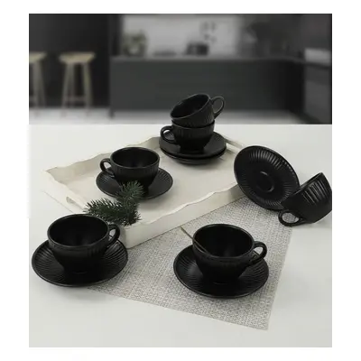 Set pentru ceai, Keramika, 275KRM1526, Ceramica, Negru mat