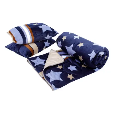 Set Alcam cocolino, perne 50x70 cm si pilota matlasata 180x200 cm, Stelle Fleece