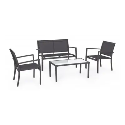 Set mobilier de gradina piese, Trent, Bizzotto, gri carbune