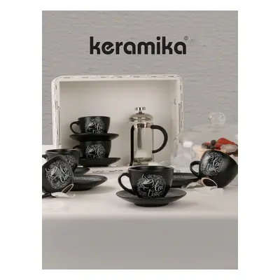 Set pentru ceai, Keramika, 275KRM1524, Ceramica, Negru mat