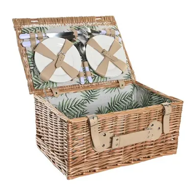 Cos de picnic pentru persoane, DKD Home Decor, x x cm, rachita, natural/verde