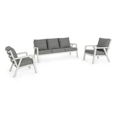 Set mobilier pentru gradina/terasa piese Truman, Bizzotto, aluminiu/tesatura ofelin, gri