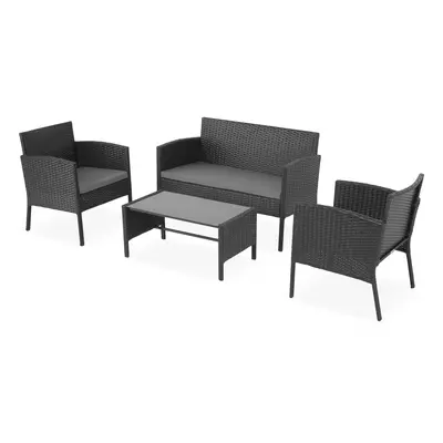 Set mobilier pentru gradina/terasa, piese, Laredo, otel, negru/gri