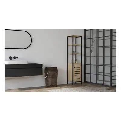 Dulap de baie, Puqa Design, Gala, 38x162.2x34 cm, PAL, Safir / Negru