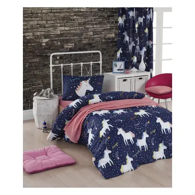 Lenjerie de pat pentru o persoana, Eponj Home, Magic Unicorn 143EPJ11910, piese, amestec bumbac,