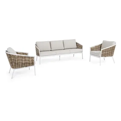 Set mobilier pentru gradina/terasa piese Maribela, Bizzotto, fibra sintetica/tesatura ofelin, al