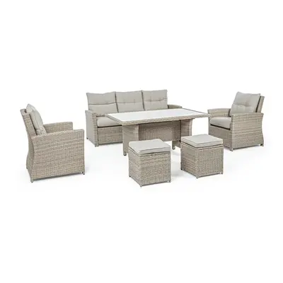 Set mobilier pentru gradina/terasa piese Ariel, Bizzotto, fibra sintetica/tesatura ofelin, natur