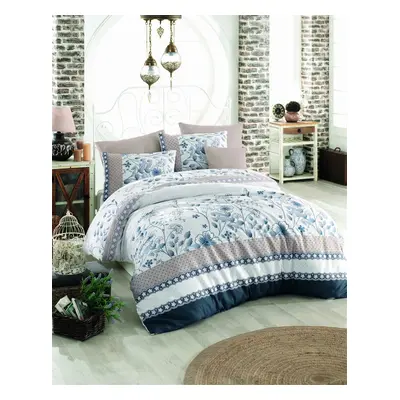 Lenjerie de pat pentru o persoana (EU) (IT), Sudenaz - Blue, Pearl Home, Bumbac Ranforce