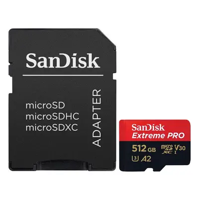 Card de memorie SanDisk Extreme PRO microSDXC 512GB, pana la 200MB/s & 140MB/s Read/Write speeds