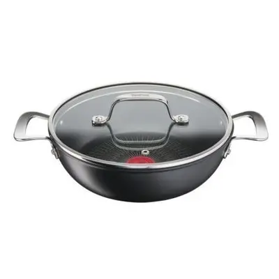 Cratita cu capac TEFAL Unlimited G2557172, 3.5l, 26cm, aluminiu, Thermo Signal, negru