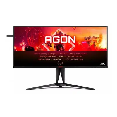 Monitor Gaming IPS LED AOC 40" AG405UXC, WQHD (3440 x 1440), HDMI, DisplayPort, Boxe, Hz, ms, Ne