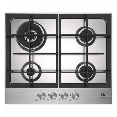 Plita incorporabila Master Kitchen MKHG 6031ED-TCXS, Gaz, arzatoare, Gratare fonta, Arzator wok,