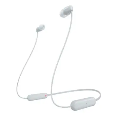 Casti In-Ear Sony WI-C100W, Wireless, Bluetooth, IPX4, Microfon, Fast pair, Autonomie ore, Alb