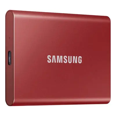 SSD extern Samsung T7 portabil, 1TB, USB 3.2, Metallic Red