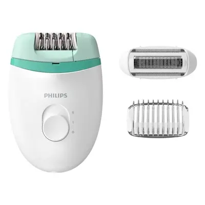 Epilator Philips Satinelle BRE245/00, viteze, cap de epilare lavabil, accesorii, Alb