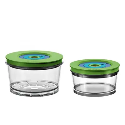 Set caserole cu vacuum Bosch MMZV0SB2 pentru Bosch VitaMaxx, 0.75 l si 1.5 l (Transparent/Verde)