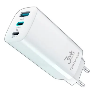 Incarcator Retea USB 3MK HyperCharger, GaN, Quick Charge, 65W, X USB - x USB Type-C, Alb