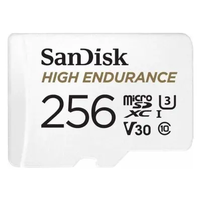 Memory Card microSDXC SanDisk by WD High Endurance 256GB, Class 10, UHS-I U3, V30 + Adaptor SD