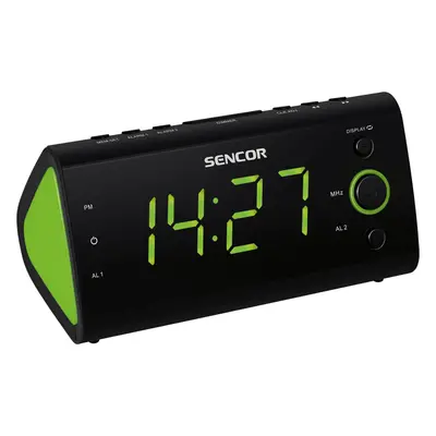 Radio cu ceas desteptator Sencor SCR 170, ecran verde