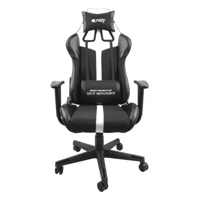 Scaun gaming Fury Avenger XL, reglabil, Negru/Alb