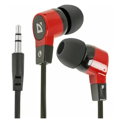 Casti cu fir Defender Earphones 619, Negru- Rosu