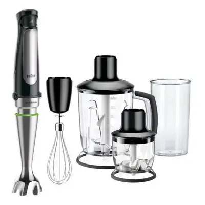 Mixer vertical BRAUN MultiQuick MQ7045X, 1000W (viteza variabila), Blender/Tocator 1.25l, Cana g