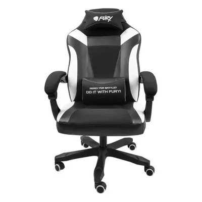 Scaun gaming Fury Avenger M+, Negru/Alb