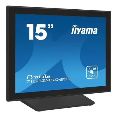 Monitor TN LED Iiyama 15" T1532MSC-B1S, x 768, VGA, HDMI, DisplayPort, Touchscreen, Negru