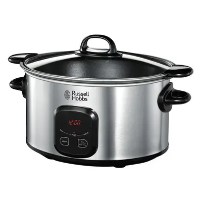 Slow cooker Russell Hobbs MaxiCook 22750-56, L, setari, Oala detasabila, Control digital, Inox