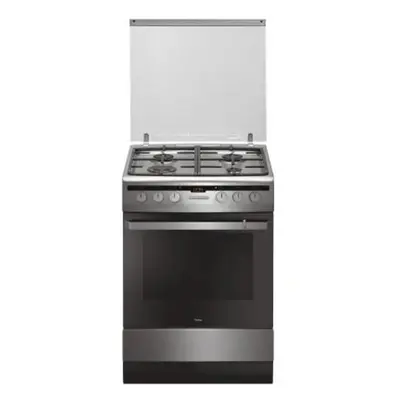 Aragaz Amica 618GE3.39HZpTaDpNAQ(Xx) 60cm, arzatoare pe gaz, cuptor electric, negru-inox