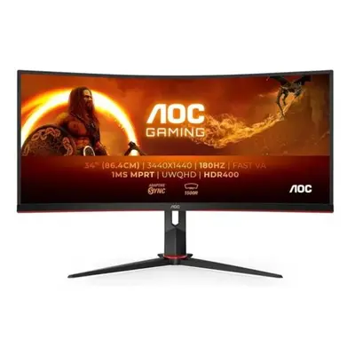 Monitor Gaming VA LED AOC 34" CU34G2XP/BK, UWQHD (3440x1440), HDMI, DisplayPort, Ecran curbat, H