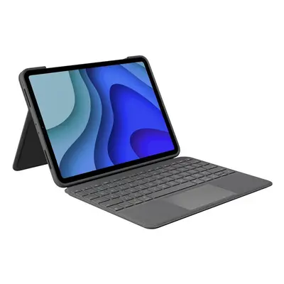 Husa Book Cover cu tastatura Logitech Folio Touch pentru Apple iPad Air (Gen.4 / Gen.5), Gri