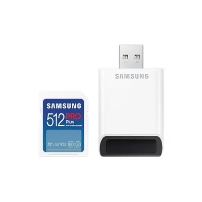 Card de memorie SDXC Samsung PRO Plus MB-SD512SB/WW 512GB, Clasa 10, UHS-I U3, V30 + Adaptor USB