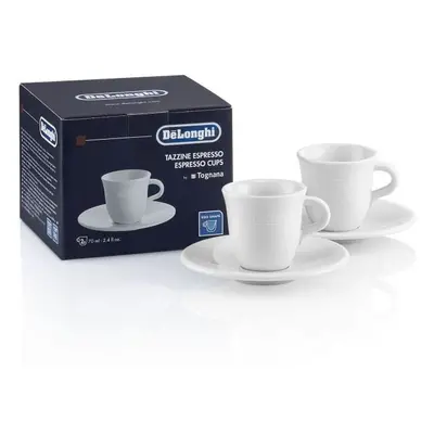 Set cesti si farfurii espresso DeLonghi, alb