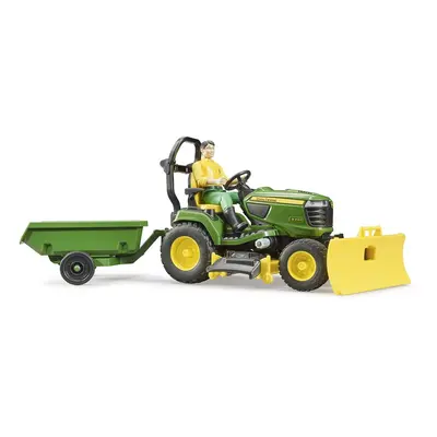 Tractor de cosit John Deere cu remorca si gradinar, Bruder