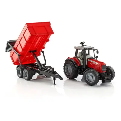 Tractor Massey Ferguson cu remorca basculanta, Bruder