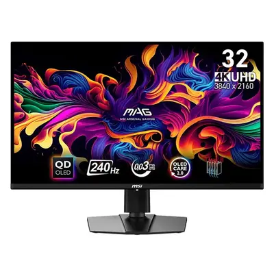 Monitor Gaming MSI MAG 321UPX QD-OLED, 31.5 inch UHD, HDMI, DisplayPort, Hz, 0.03 ms, Negru