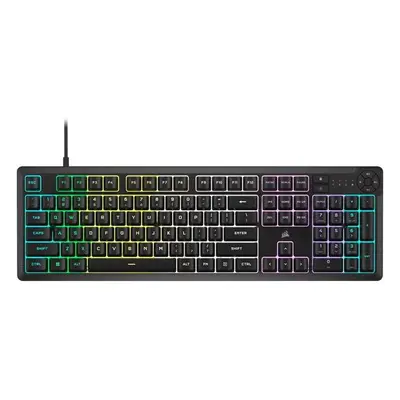 Tastatura gaming Corsair K55 CORE iCUE, rubberdome, ten-zone RGB, four dedicated media keys, res