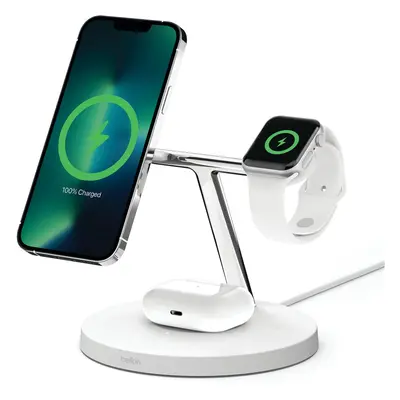 Incarcator Wireless 3-in-1 Belkin Boost Charge Pro, 15W, MagSafe, Stand, AirPods, Apple Watch + 