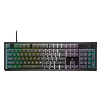 Tastatura gaming Corsair K55 CORE iCUE, rubberdome, ten-zone RGB, four dedicated media keys, res