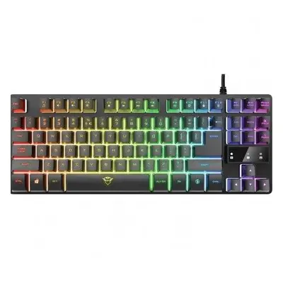 Tastatura Gaming Trust GXT Thado TKL, RGB LED, USB, Layout US, Negru