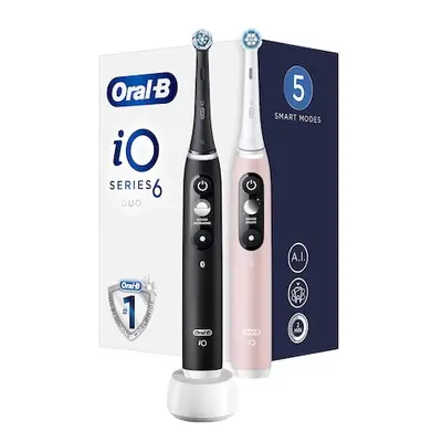 Periute de dinti electrice, Pachet duo, Oral-B iO Seria 6, Negru si Roz