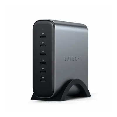 Incarcator Satechi 200W, USB-C 6-porturi GaN charger, 6xUSB-C PD 3.1/3.0, QC 4.0+ & PPS, Gri